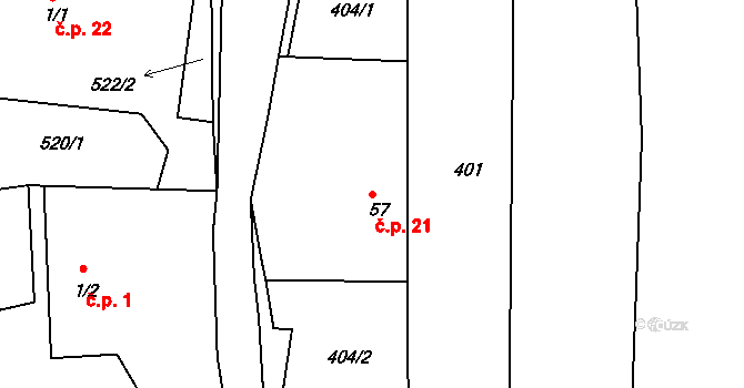 Skuhrov 21, Rožmitál pod Třemšínem na parcele st. 57 v KÚ Skuhrov pod Třemšínem, Katastrální mapa