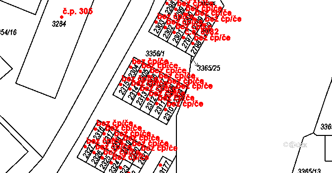 Česká Třebová 39407608 na parcele st. 2308 v KÚ Česká Třebová, Katastrální mapa
