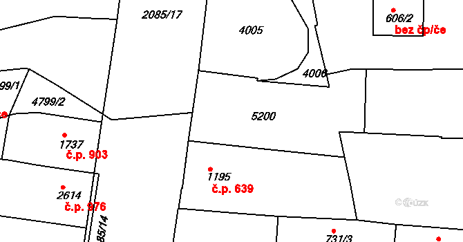 Pardubice 40407608 na parcele st. 607/3 v KÚ Pardubice, Katastrální mapa