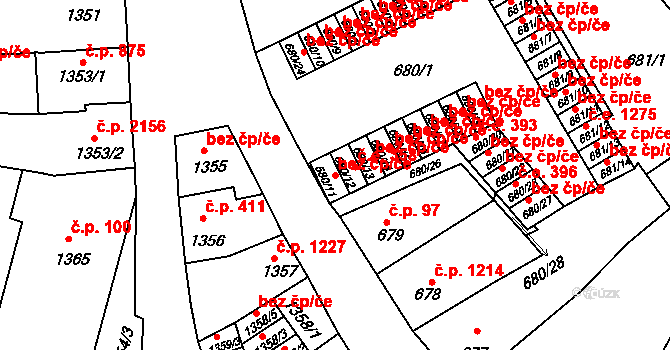 Litoměřice 41090608 na parcele st. 680/11 v KÚ Litoměřice, Katastrální mapa