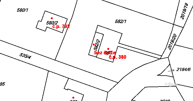 Paskov 42641608 na parcele st. 582/2 v KÚ Paskov, Katastrální mapa
