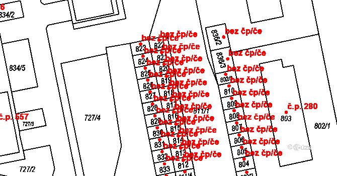 Velká Bíteš 44139608 na parcele st. 818 v KÚ Velká Bíteš, Katastrální mapa