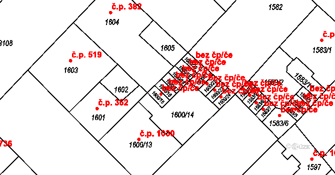 Praha 46703608 na parcele st. 1600/16 v KÚ Nusle, Katastrální mapa