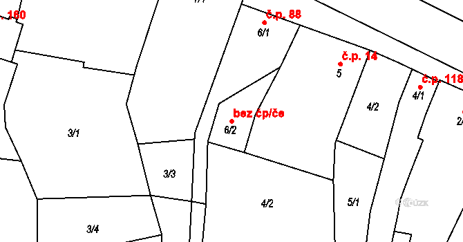 Žerotice 47536608 na parcele st. 6/2 v KÚ Žerotice, Katastrální mapa