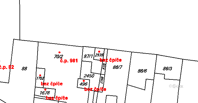 Třebechovice pod Orebem 49133608 na parcele st. 2535 v KÚ Třebechovice pod Orebem, Katastrální mapa