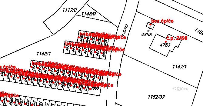 Rožnov pod Radhoštěm 49567608 na parcele st. 4080 v KÚ Rožnov pod Radhoštěm, Katastrální mapa