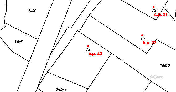 Holkovice 42, Chanovice na parcele st. 72 v KÚ Holkovice, Katastrální mapa