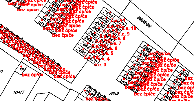 Telč-Štěpnice 4, Telč na parcele st. 2471 v KÚ Telč, Katastrální mapa