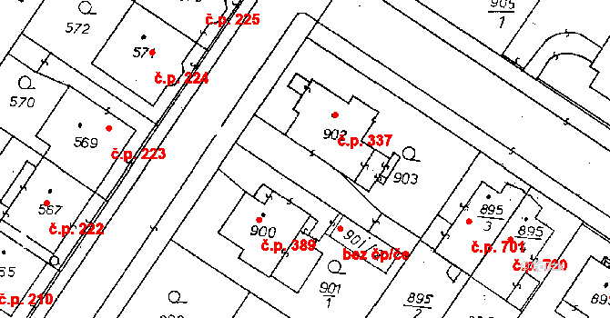 Poděbrady II 337, Poděbrady na parcele st. 902 v KÚ Poděbrady, Katastrální mapa