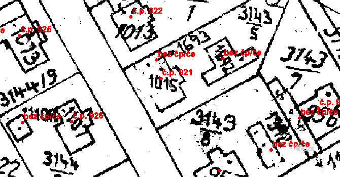 Jaroměřice nad Rokytnou 921 na parcele st. 1015 v KÚ Jaroměřice nad Rokytnou, Katastrální mapa