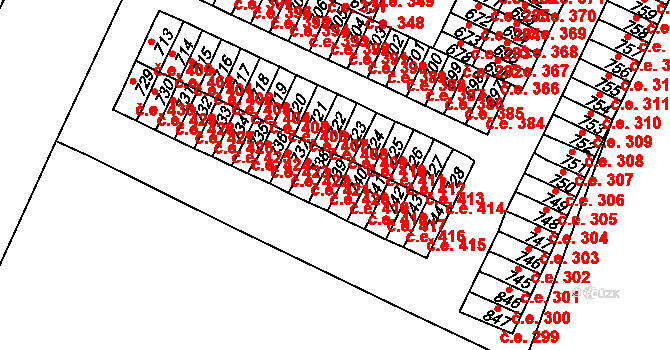 Háje 420, Cheb na parcele st. 739 v KÚ Háje u Chebu, Katastrální mapa