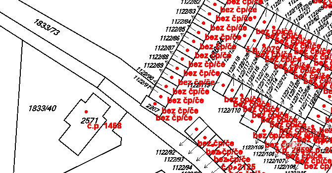 Uničov 2119 na parcele st. 1122/90 v KÚ Uničov, Katastrální mapa