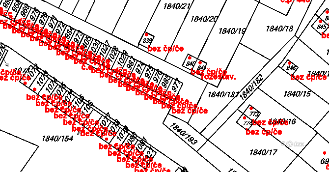 Borovany 322 na parcele st. 985 v KÚ Borovany, Katastrální mapa