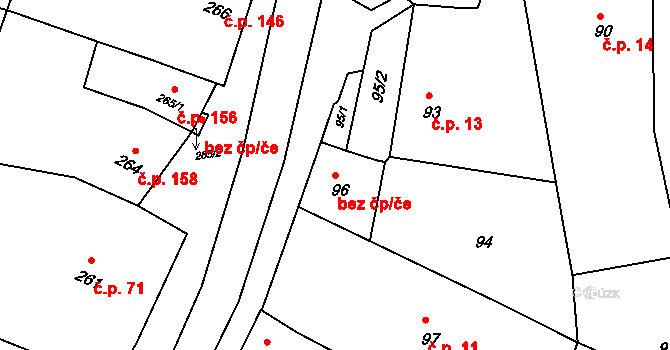 Kobeřice u Brna 39728609 na parcele st. 96 v KÚ Kobeřice u Brna, Katastrální mapa