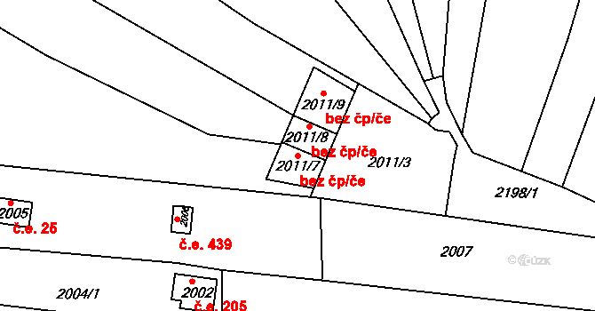 Brno 42898609 na parcele st. 2011/7 v KÚ Bosonohy, Katastrální mapa