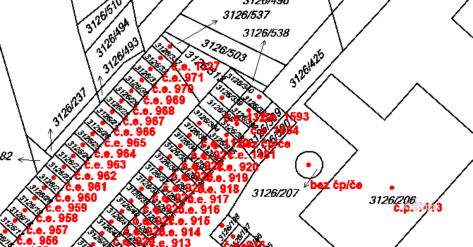 Pelhřimov 45276609 na parcele st. 3126/391 v KÚ Pelhřimov, Katastrální mapa