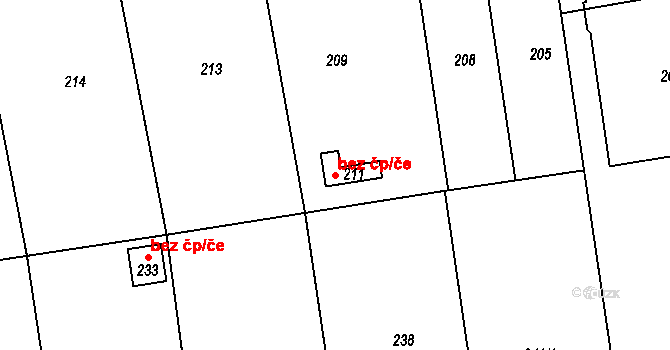 Sázava 45415609 na parcele st. 211 v KÚ Sázava, Katastrální mapa