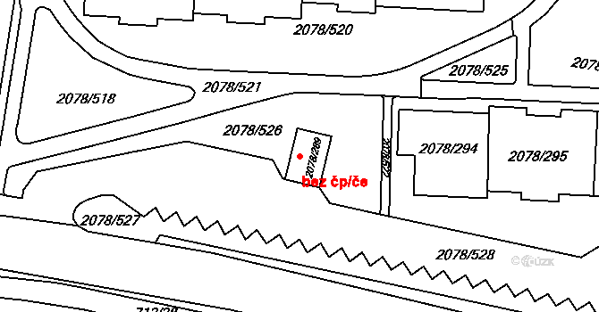 Praha 1 46862609 na parcele st. 2078/289 v KÚ Záběhlice, Katastrální mapa