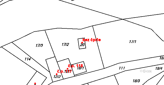 Štěpánov nad Svratkou 79 na parcele st. 20 v KÚ Borovec, Katastrální mapa