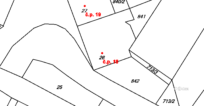 Svinětice 18, Bavorov na parcele st. 26 v KÚ Svinětice, Katastrální mapa