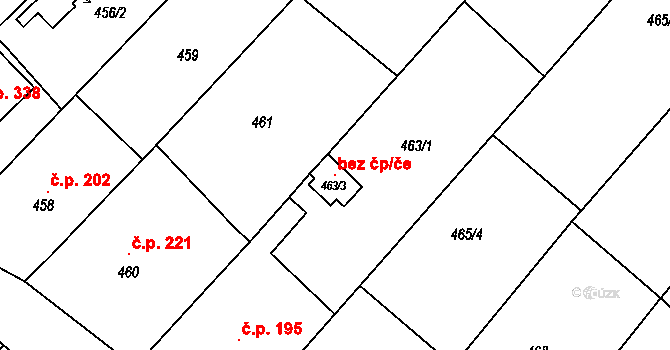 Uherské Hradiště 106045610 na parcele st. 463/3 v KÚ Míkovice nad Olšavou, Katastrální mapa