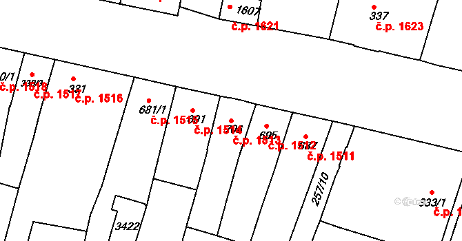 Nový Bydžov 1513 na parcele st. 706 v KÚ Nový Bydžov, Katastrální mapa