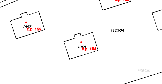 Hamrníky 154, Mariánské Lázně na parcele st. 1968 v KÚ Úšovice, Katastrální mapa