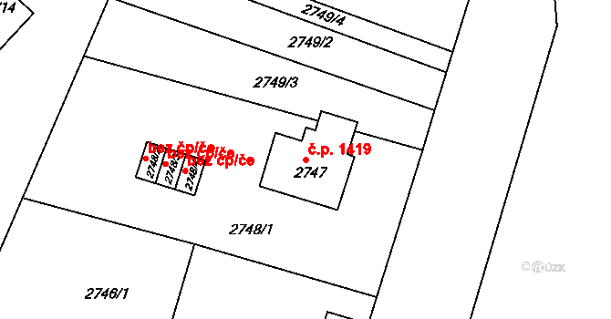 Česká Lípa 1419 na parcele st. 2747 v KÚ Česká Lípa, Katastrální mapa