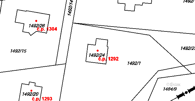 Ráj 1292, Karviná na parcele st. 1492/24 v KÚ Ráj, Katastrální mapa