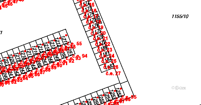 Štětí 25 na parcele st. 1181 v KÚ Štětí I, Katastrální mapa