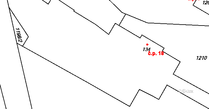 Černýš 18, Soutice na parcele st. 134 v KÚ Soutice, Katastrální mapa
