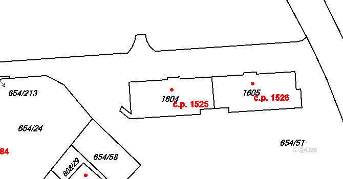 Zábřeh 1525, Ostrava na parcele st. 1604 v KÚ Zábřeh nad Odrou, Katastrální mapa