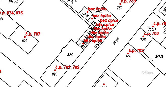 Přeštice 40927610 na parcele st. 1367 v KÚ Přeštice, Katastrální mapa