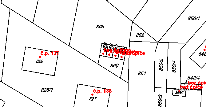 Znojmo 40956610 na parcele st. 859 v KÚ Konice u Znojma, Katastrální mapa