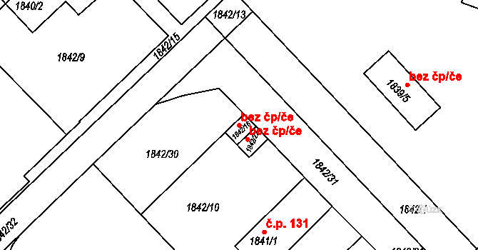 Horšovský Týn 45255610 na parcele st. 1842/16 v KÚ Horšovský Týn, Katastrální mapa