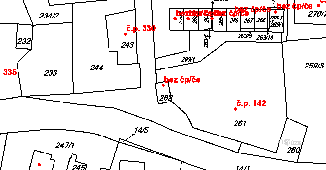 Chřibská 50213610 na parcele st. 262 v KÚ Dolní Chřibská, Katastrální mapa