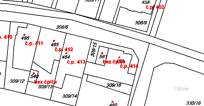 Ledvice 50271610 na parcele st. 561 v KÚ Ledvice, Katastrální mapa