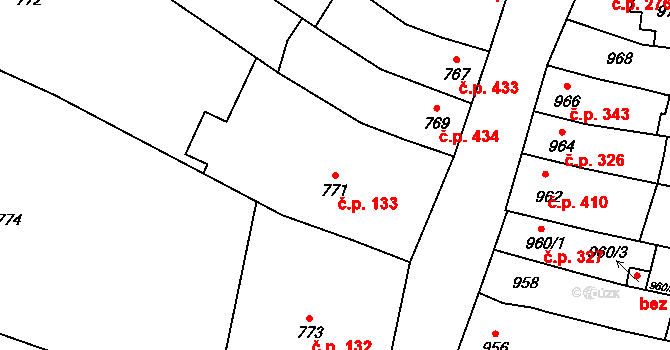 Koryčany 133 na parcele st. 771 v KÚ Koryčany, Katastrální mapa