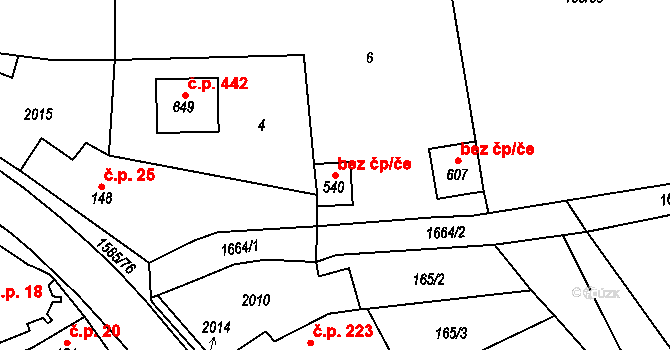 Švihov 103143611 na parcele st. 540 v KÚ Švihov u Klatov, Katastrální mapa