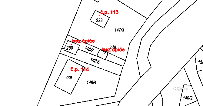 Lety 116552611 na parcele st. 249 v KÚ Lety, Katastrální mapa