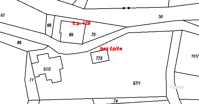 Chřibská 119057611 na parcele st. 778 v KÚ Horní Chřibská, Katastrální mapa
