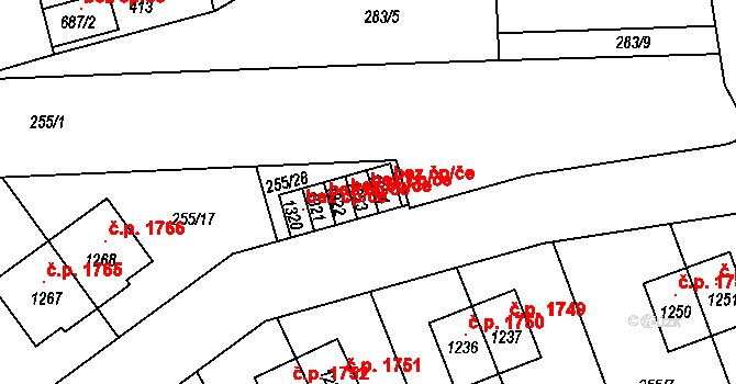 Kladno 120014611 na parcele st. 1323 v KÚ Hnidousy, Katastrální mapa