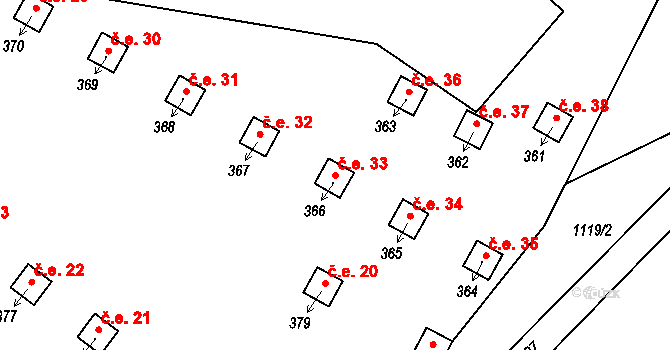 Heřmanice v Podještědí 33, Jablonné v Podještědí na parcele st. 366 v KÚ Heřmanice v Podještědí, Katastrální mapa