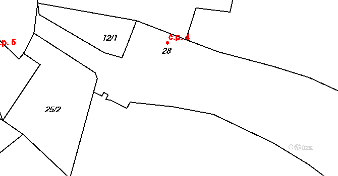 Choratice 4 na parcele st. 28 v KÚ Choratice, Katastrální mapa