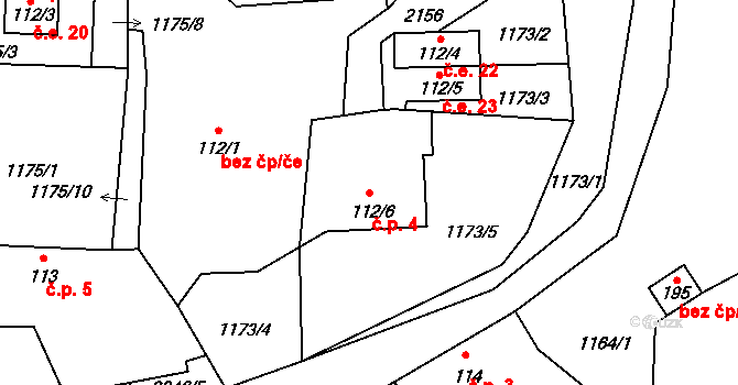 Bohuslav 4, Hrubá Skála na parcele st. 112/6 v KÚ Hrubá Skála, Katastrální mapa