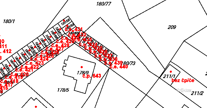 Klášterec nad Ohří 439 na parcele st. 180/66 v KÚ Klášterec nad Ohří, Katastrální mapa
