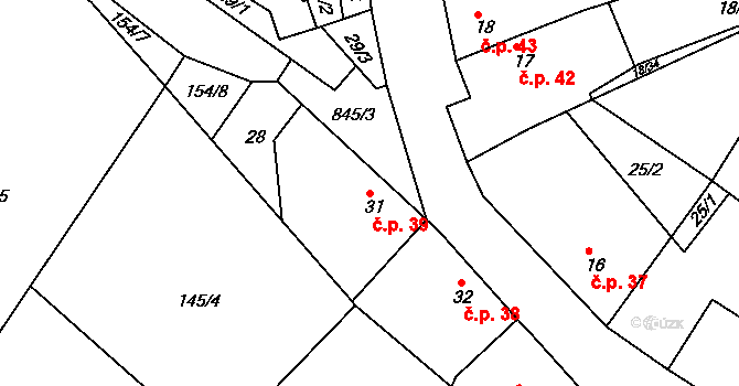 Vranová Lhota 39 na parcele st. 31 v KÚ Vranová Lhota, Katastrální mapa