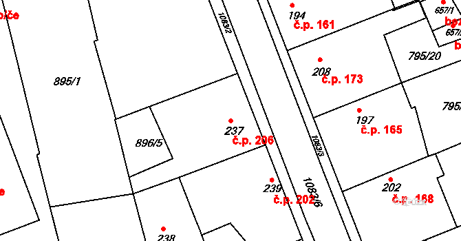 Staňkov II 206, Staňkov na parcele st. 237 v KÚ Staňkov-ves, Katastrální mapa
