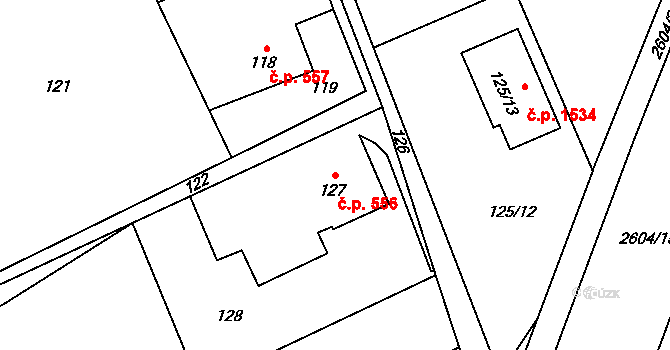 Prostřední Suchá 556, Havířov na parcele st. 127 v KÚ Prostřední Suchá, Katastrální mapa