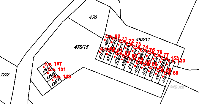 Rumburk 2-Horní Jindřichov 60, Rumburk na parcele st. 475/5 v KÚ Horní Jindřichov, Katastrální mapa